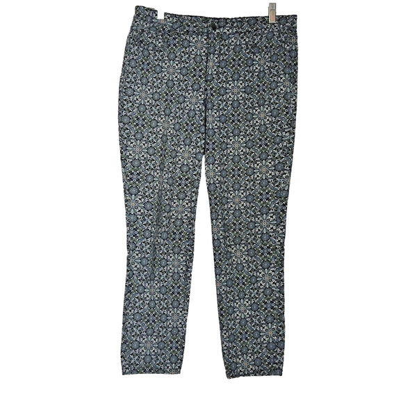 Charter Club Jeans Womens 8 Skinny Ankle Blue Multicolor Floral Boho Bristol - Picture 1 of 8